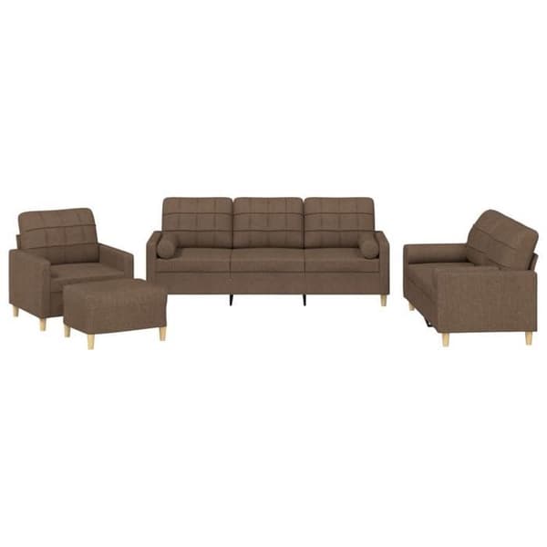 Maison Exclusive - Sæt af 4 sofaer med brune stofpuder