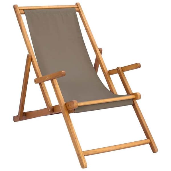 Maison Exclusive - Strandstol Taupe Massivt Teaktræ Mol