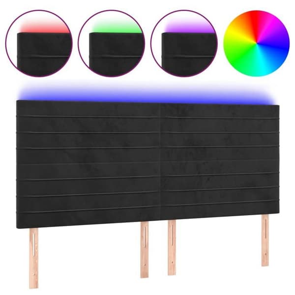 Maison Exclusive - LED-päätymustalla 200x5x118/128 cm sametti Svart