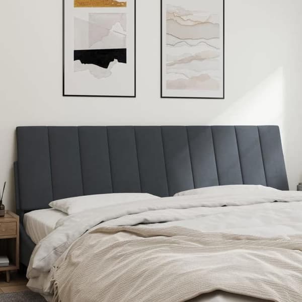 Maison Exclusive - Huvudgavelkudde Hanko mörkgrå 180 cm sammet mörkgrå
