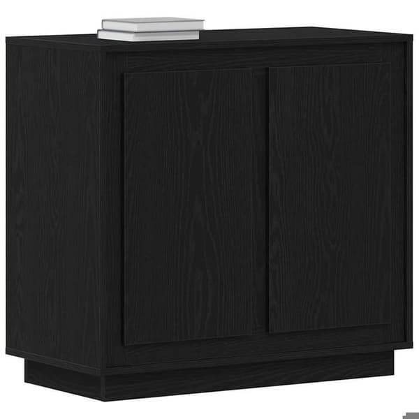 Maison Exclusive - Buffet Sort egetræ 80 x 40 x 75 cm Ingeniørtræ svart ek