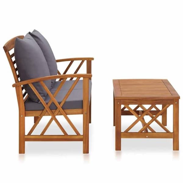 Maison Exclusive - Havegruppe 2 stk med puder i solid akacietræ