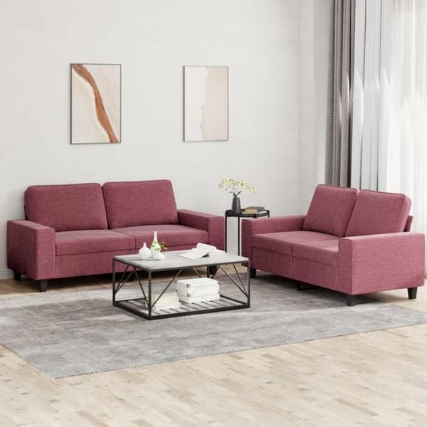 Maison Exclusive - Sæt af 2 sofaer rød bordeaux stof