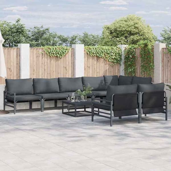Maison Exclusive - 9 osan musta terassikalustesarja