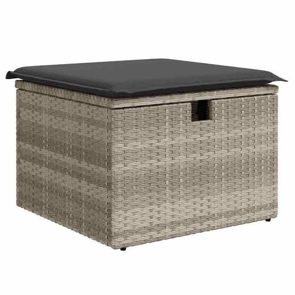Maison Exclusive - Trädgårdsmöbler med kuddar 7 delar ljusgrå flätad resin