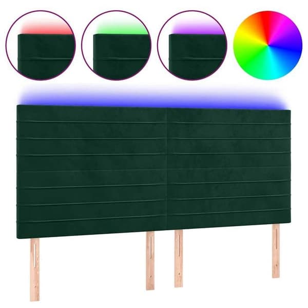 Maison Exclusive - LED-pääty, tummanvihreä 200x5x118/128 cm sametti Mörkgrön