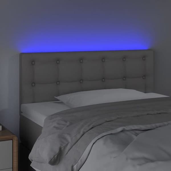 Maison Exclusive - LED Hovedgærde Grå 80x5x78/88 cm Syntetisk Læder Grå