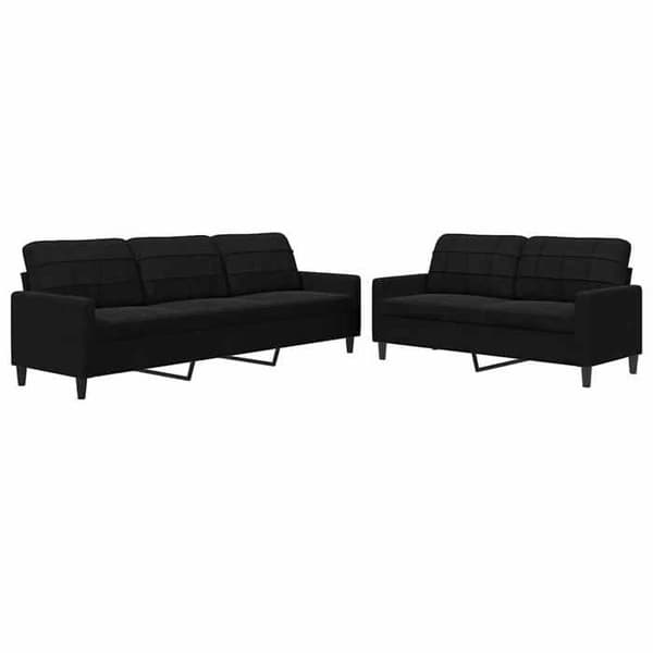 Maison Exclusive - Sæt af 2 sofaer med puder i sort velour