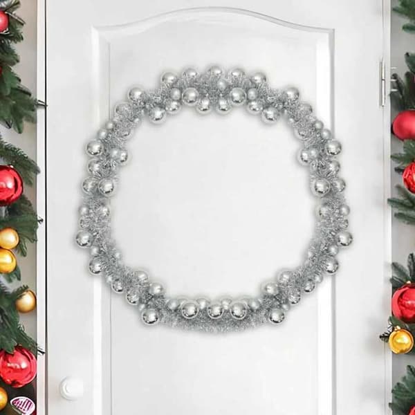 Maison Exclusive - LED Julebold Guirlande Sølv 186 cm Polystyren Pengar