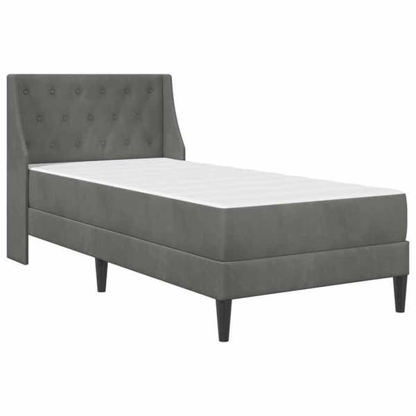 Maison Exclusive - Sängram med madrass Mörkgrå 100 x 200 cm Sammet