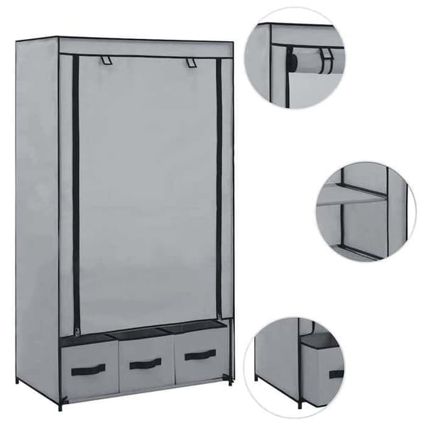 Maison Exclusive - Garderobe Grå 87 x 49 x 159 cm Stof Grå