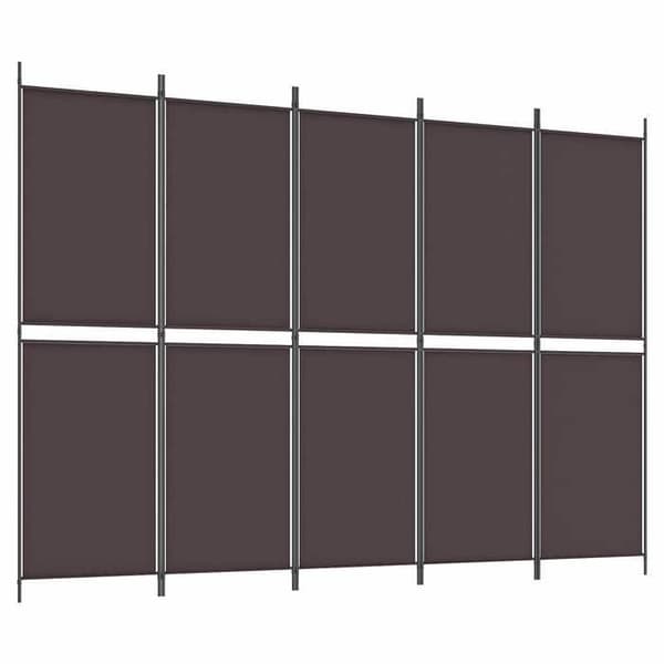 Maison Exclusive - Avskiljande vägg 5 paneler Brun 250x180 cm Tyg
