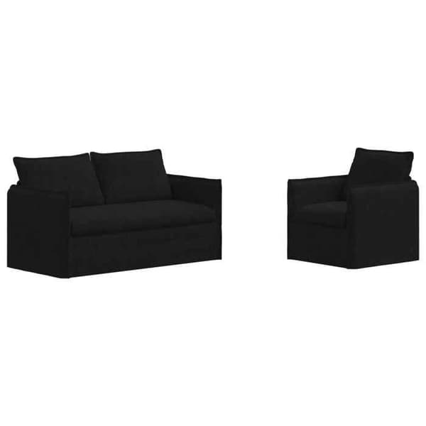 Maison Exclusive - 2-delars Soffset i Svart Tyg