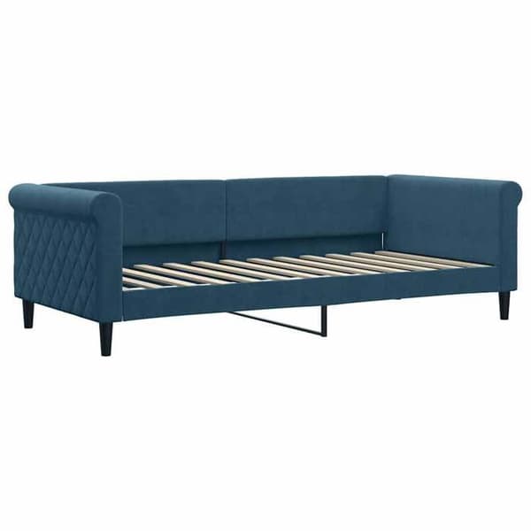Maison Exclusive - Sängsoffa utan madrass blå 90x200 cm sammet