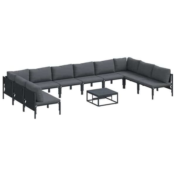 Maison Exclusive - 11 osan musta terassikalustesarja
