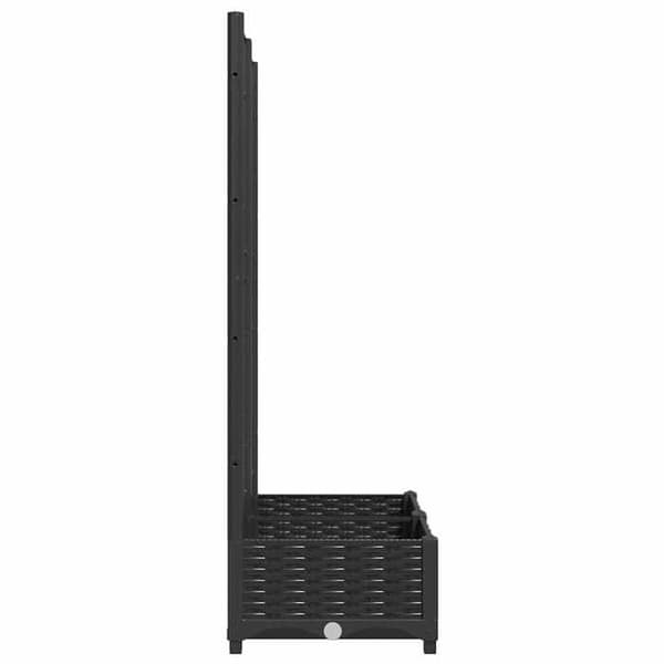Plantekasse med trellis - EKSKLUSIV HUS - 80 x 40 x 121,5 cm - Sort - Polypropylen - Rektangulær Svart