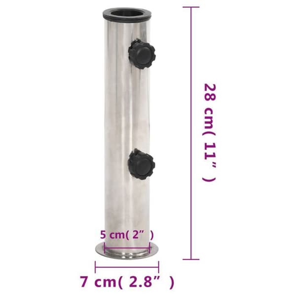 Maison Exclusive - Parasolbas för mast Ø38/48 mm i silverfärgad rostfritt stål