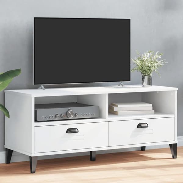 Maison Exclusive - TV-møbel VIKEN hvid ingeniørtræ