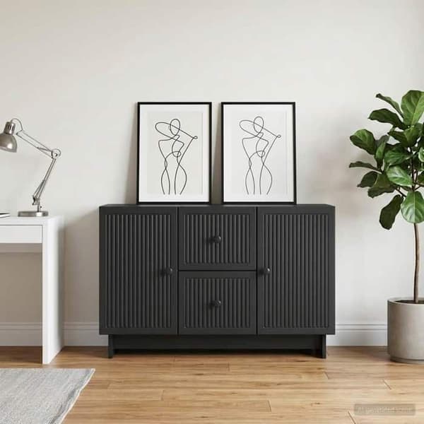 Maison Exclusive - Buffet med skuffe Sort 89 x 34,5 x 60 cm Ingeniørtræ