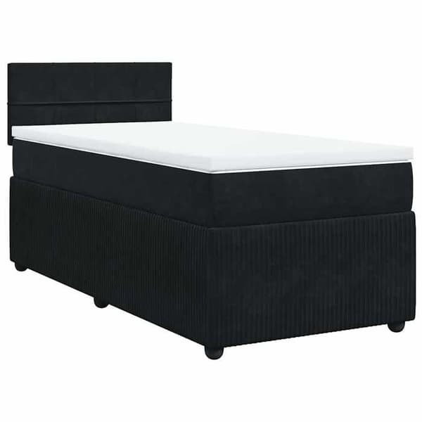 Maison Exclusive - Sänkyosa lammella ja musta patja 90x200 cm sametti