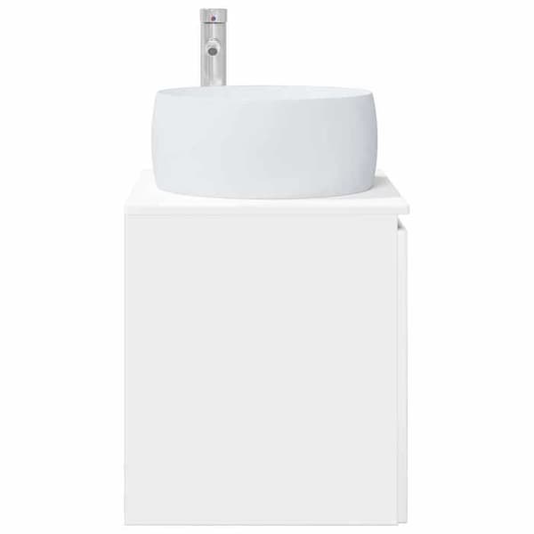 Maison Exclusive - Väggmonterad handfatsspegel i blank vit 49,5 x 44,5 x 66 cm