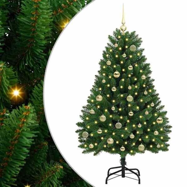 Maison Exclusive - Konstgjord julgran 150 cm 150 LED Varm vit Grön