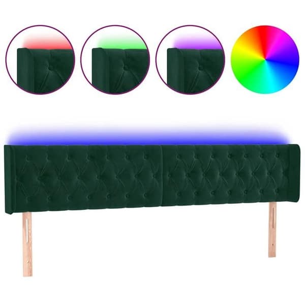 Maison Exclusive - LED-pääty vihreä 183x16x78/88 cm sametti Mörkgrön