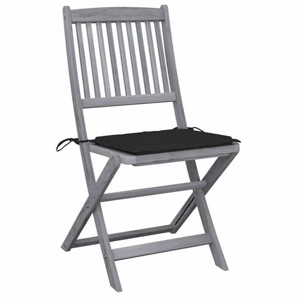 Maison Exclusive - Fällbara utomhusstolar set om 6 och kuddar i akaciaträ