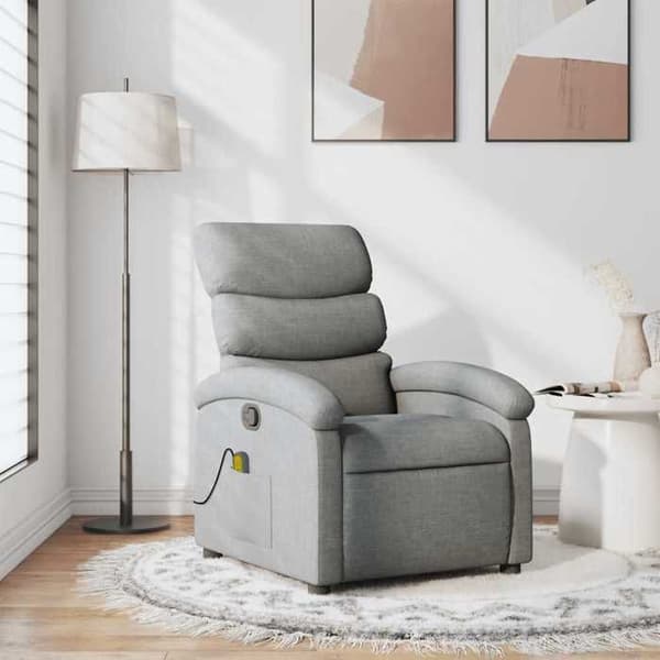 Maison Exclusive - Lænestol med massagefunktion, grå stof, justerbar