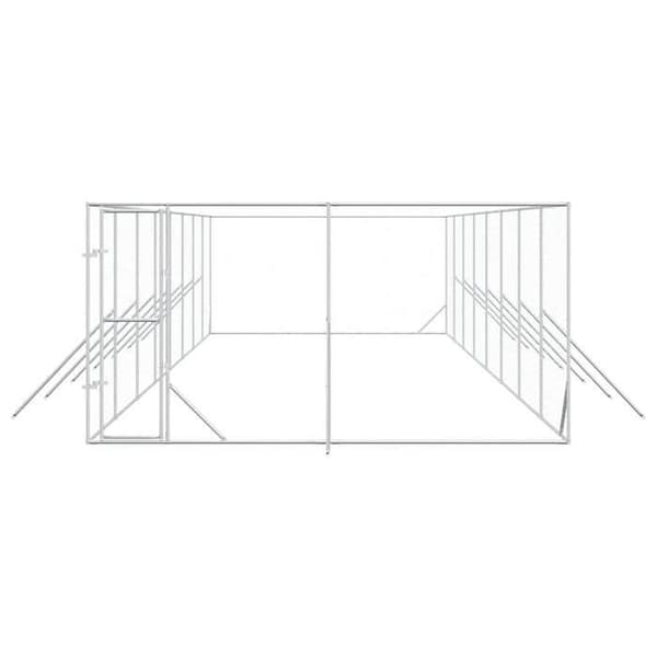 Maison Exclusive - Utomhus hundbur silver 4x16x2 m galvaniserat stål Silver