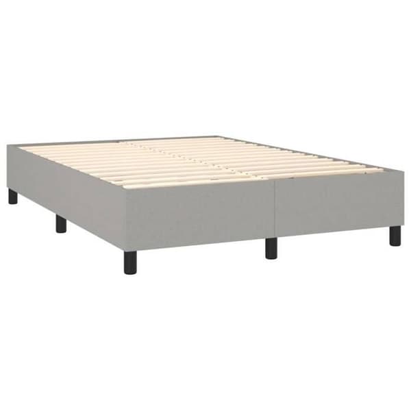 Maison Exclusive - Sengebund med lameller og madras Lys grå 140x190cm Stof