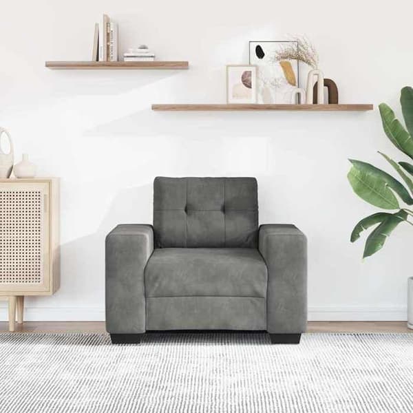 Maison Exclusive - Mørkegrå lænestol 100x78x80 cm velour