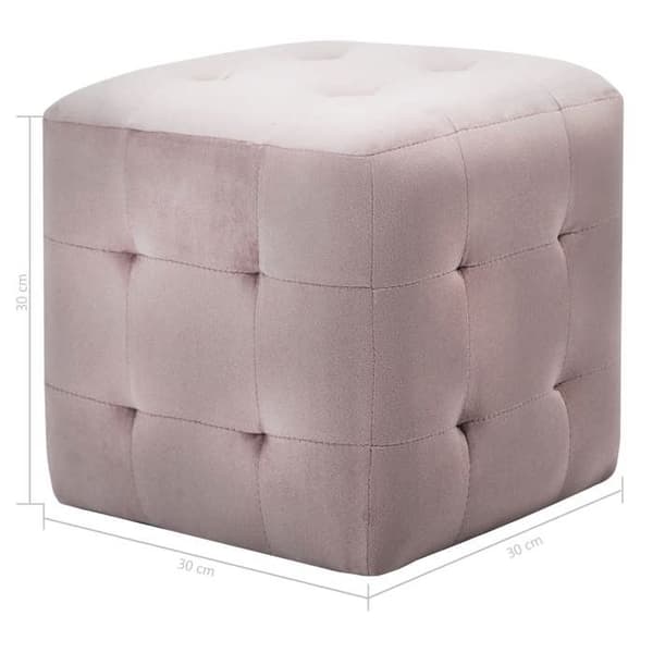 Maison Exclusive - Sängbord 2 st Rosa 30x30x30 cm Sammetstyg Ros