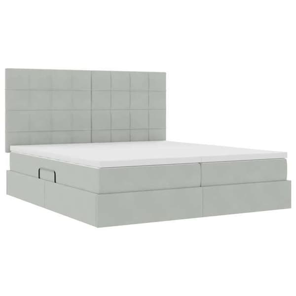 Maison Exclusive - Opbevaringsseng med lys grå opbevaring 180 x 200 cm Velour Ljusgrått