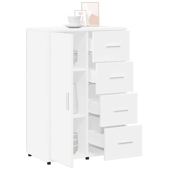 Maison Exclusive - Bufféer 2 st vit 60x31x84 cm ingenjörsträ Vit
