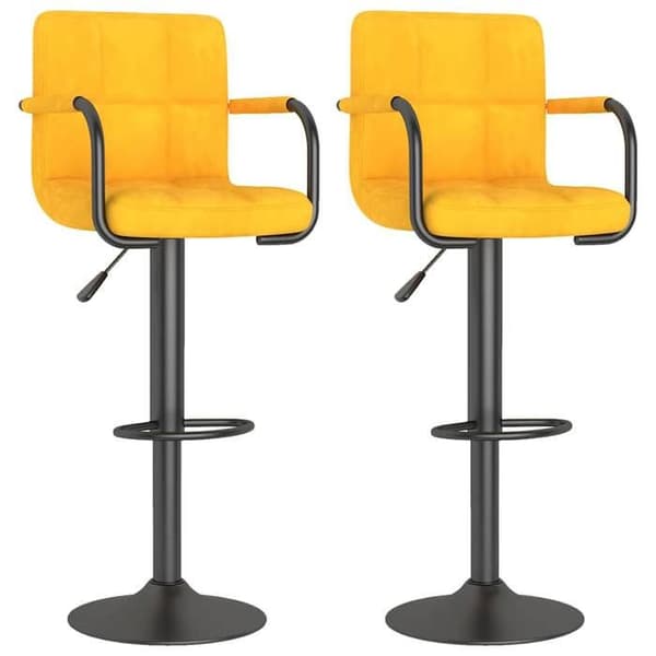 Maison Exclusive - Barstolar set om 2 senapsgul sammet