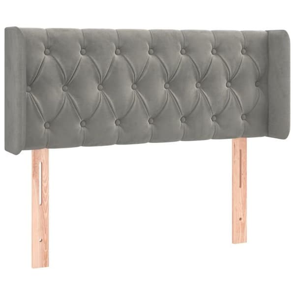 Maison Exclusive - LED Hovedgærde Lys Grå 103x16x78/88 cm Velour ljusgrått