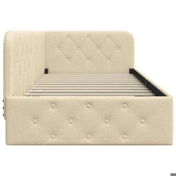 Maison Exclusive - Vinkel sengestel Creme 90 x 190 cm stof