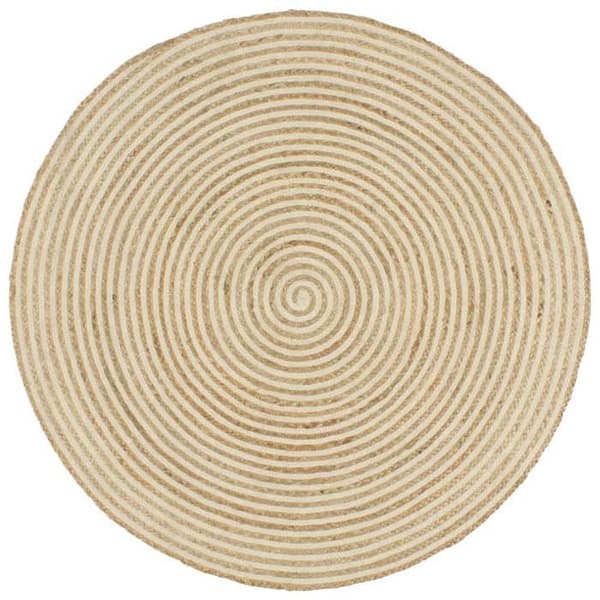 Tæppe - EKSKLUSIVT HUS - Spiral - Jute - Hvid - Ø150 cm Vit
