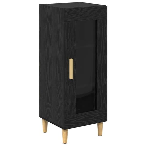 Maison Exclusive - Buffet Sort egetræ 34,5 x 32,5 x 90 cm Ingeniørtræ svart ek