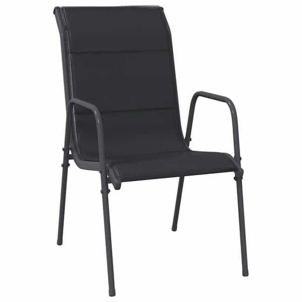 Maison Exclusive - Puutarhatuolit 4 kpl Teräs ja tekstiili Musta