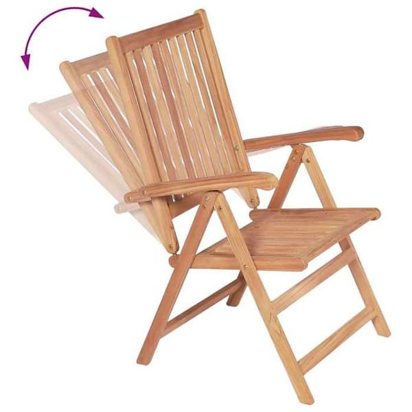 Maison Exclusive - Fällbara lutande fåtöljer, 2 stycken, i massivt teak