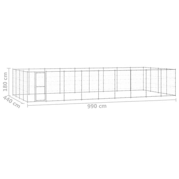 Exklusivt hus - Utomhus hundhus i galvaniserat stål 43,56 m² Silver