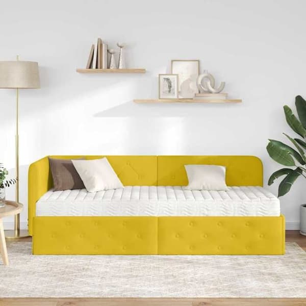 Maison Exclusive - Gul hörnsängram 80 x 200 cm Sammet