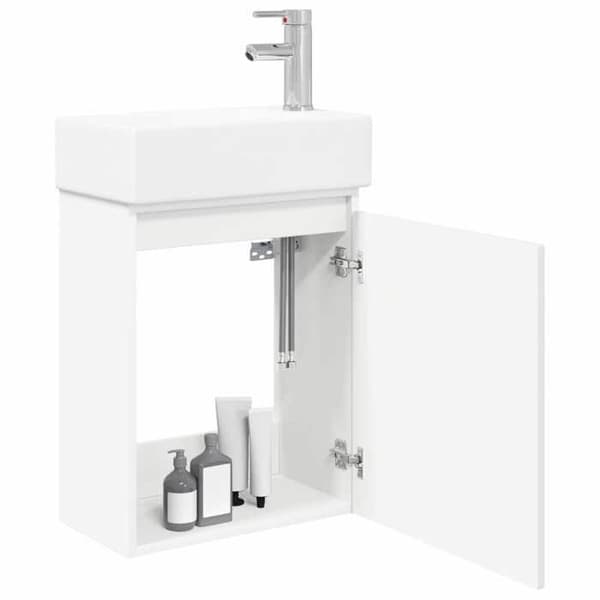 Maison Exclusive - Badrumsmöbel med kran Vit 45,5 x 25,5 x 84 cm Vit