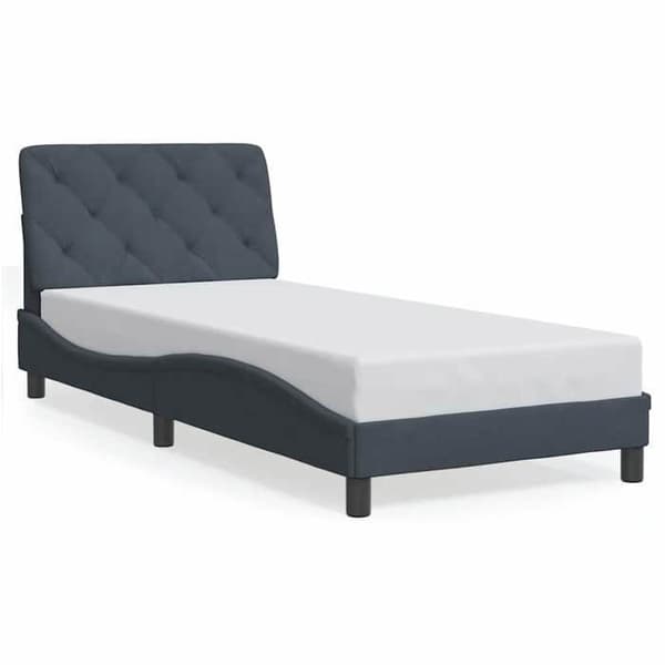 Maison Exclusive - Sängram utan madrass mörkgrå 90x200 cm sammet
