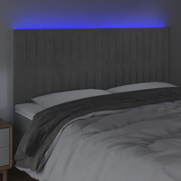 Maison Exclusive - LED-päätyharso Vaaleanharmaa 160x5x118/128 cm Sametti ljusgrått