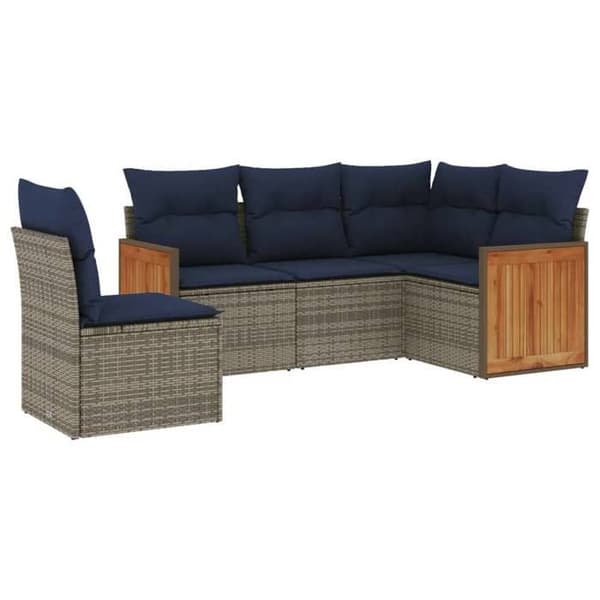 Havemøbler - MAISON EXCLUSIVE - Sofa sæt 5 stk - Grå - PE rattan (flettet harpik) - Modulært design Grå