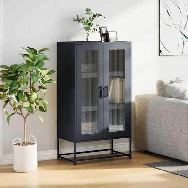 Maison Exclusive - Buffé hög antracit 68x39x123 cm stål