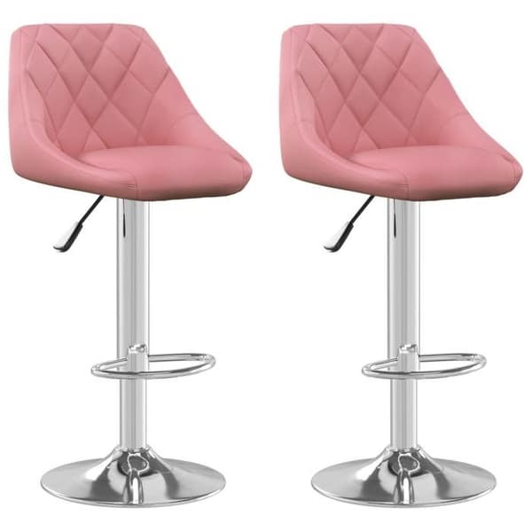 Maison Exclusive - Barstolar set om 2 rosa sammet